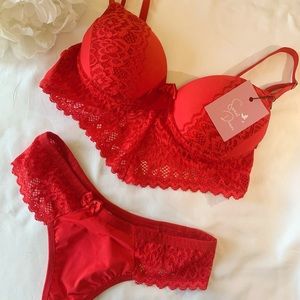 Woman red lingerie set, Woman sleepwear